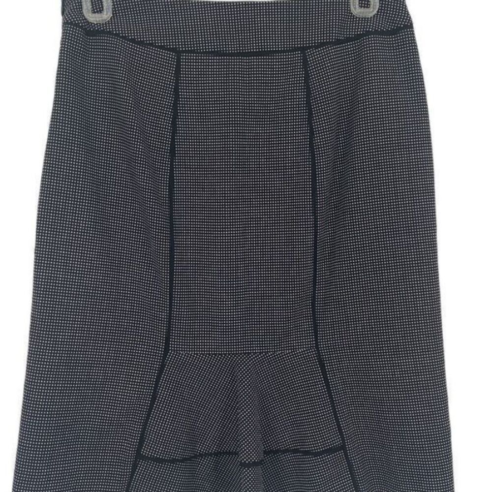 White House Black Market Black White Polka ALine Skirt Size 2